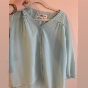 Light blue/mint silky blouse